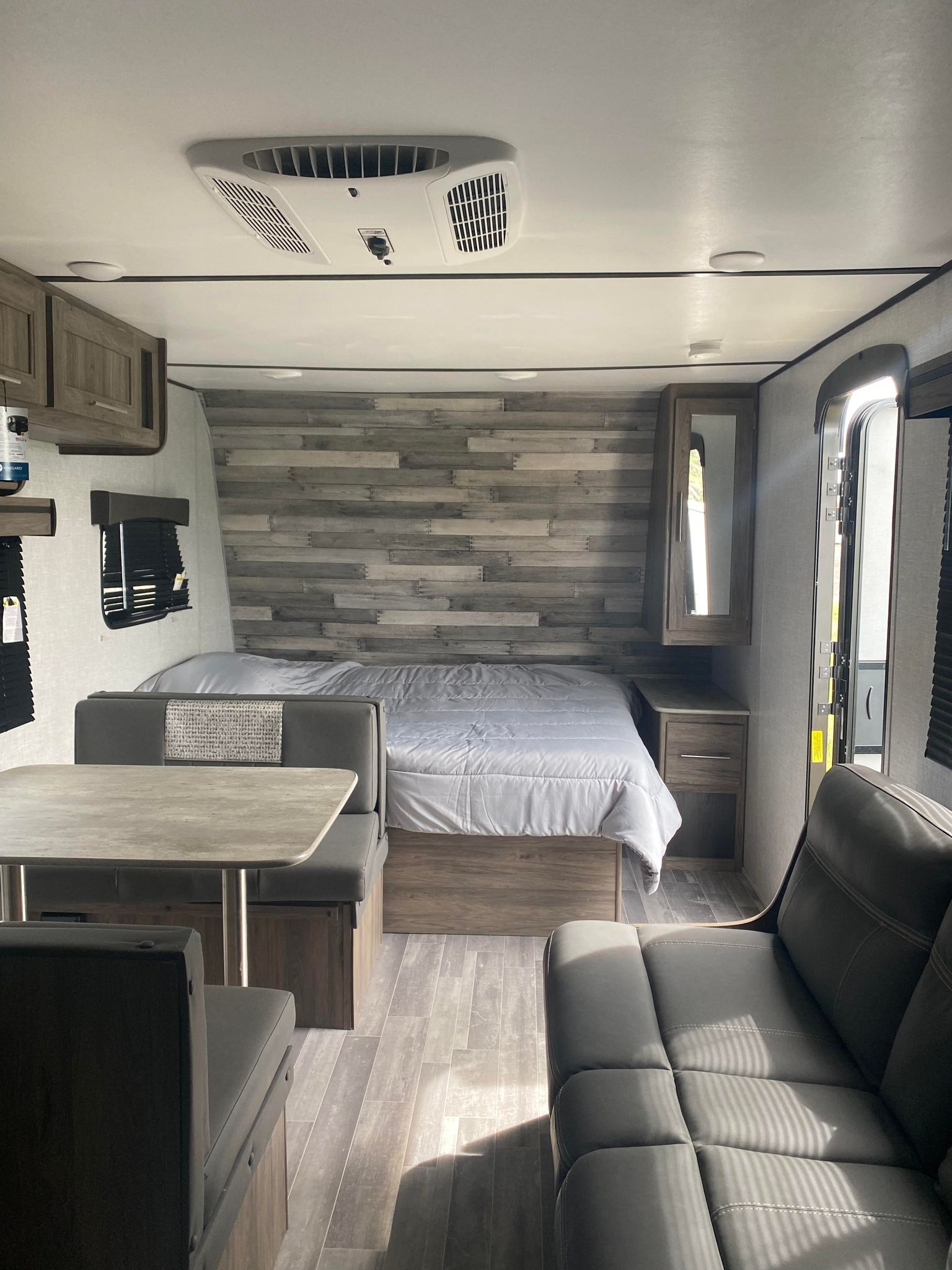 Inside a Sunny Ridge rental trailer